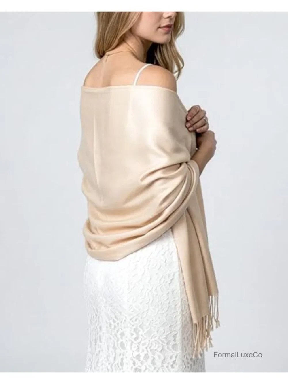 Lightweight Pashmina Scarf – Soft Silky Shawl Wrap for Evening Dresses